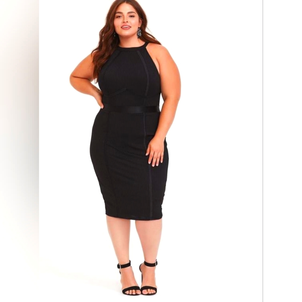 Torrid black jersey bodycon wiggle dress